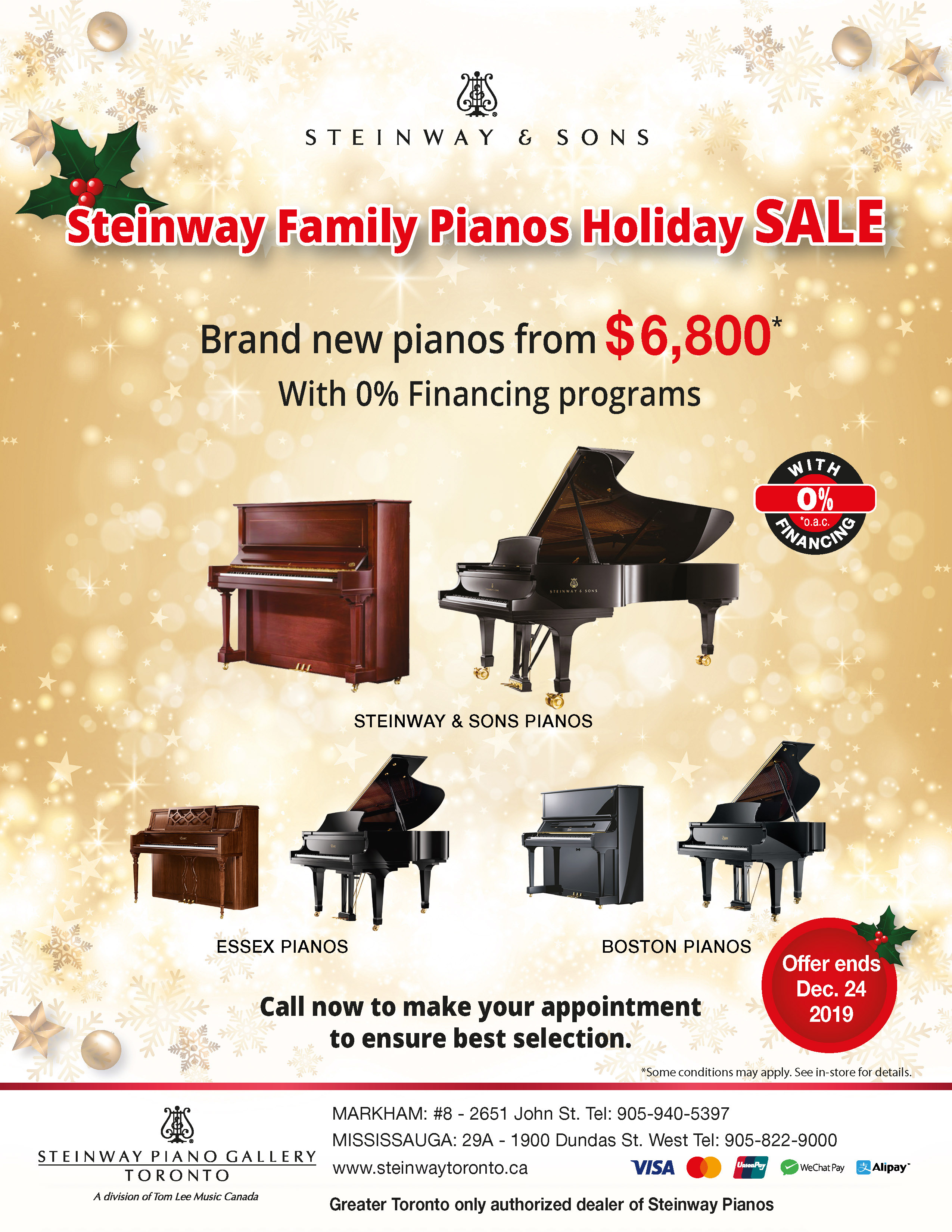 Steinway Family Piano Holiday Sale Steinway & Sons